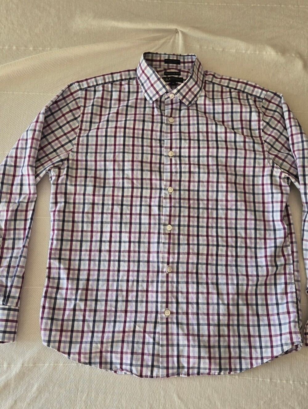 Neiman Marcus Regular Fit Cotton Plaid Button-Up Shirt Medium